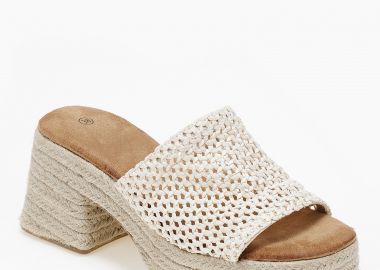 Εσπαντρίγιες πλατφόρμες με πλεκτό σχέδιο ψάθας - Μπεζ - Issue - 