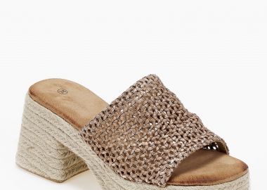 Εσπαντρίγιες πλατφόρμες με πλεκτό σχέδιο ψάθας - Πούρο - Issue - 