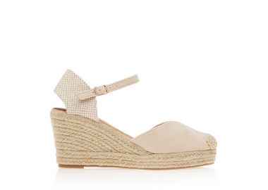 Εσπαντρίγιες πλατφόρμες μπεζ σουέτ με ιδιαίτερη φάσα ΜΠΕΖ - Tsoukalas - 