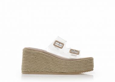 Εσπαντρίγιες πλατφόρμες nude δερματίνη με διαφάνεια NUDE - Tsoukalas - 