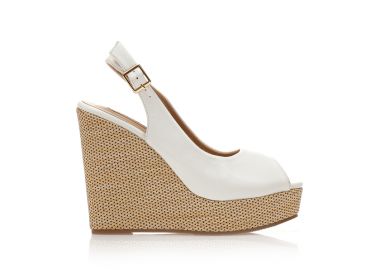 Εσπαντρίγιες πλατφόρμες TSOUKALAS λευκές δερματίνη peep toe ΛΕΥΚΟ - Tsoukalas - 