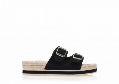 Εσπαντρίγιες TSOUKALAS flatforms μαύρες σουέτ ΜΑΥΡΟ - Tsoukalas - 