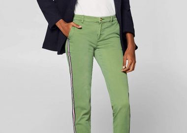 Esprit γυναικείο chino παντελόνι με τρέσα στο πλάι - 088EE1B003 Βεραμάν - ESPRIT - 