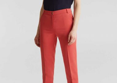 Esprit γυναικείο παντελόνι cropped με πιέτες - 010EO1B307 Κοραλί - ESPRIT - 