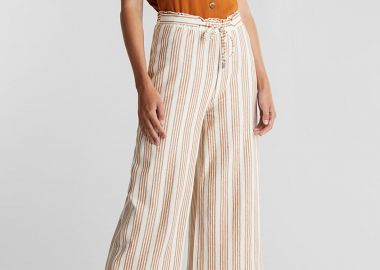 Esprit γυναικείο παντελόνι Culotte με ριγέ σχέδιο - 070EE1B306 Κεραμιδί - ESPRIT - 