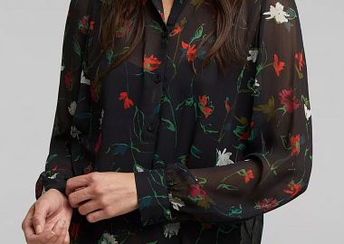 Esprit γυναικείο πουκάμισο με all-over floral print - 110EE1F301 Μαύρο - ESPRIT - 