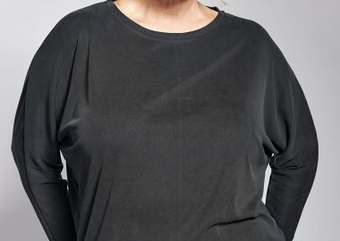 Essential μακριά μπλούζα βισκόζη ριπ με ζαπονέ μανίκι -  - 