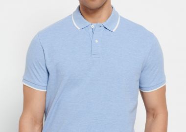 Essential μπλούζα polo σε μελανζέ ύφασμα - FUNKY BUDDHA - 