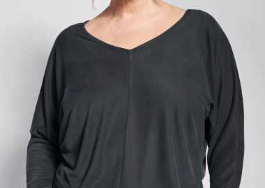 Essential μπλούζα ριπ με V και ζαπονέ μανίκια -  - 