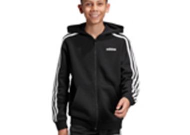 ESSENTIALS 3-STRIPES FULL ZIP HOODIE ΜΑΥΡΟ - ADIDAS SPORT INSPIRED - 