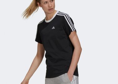 ESSENTIALS 3-STRIPES T-SHIRT ΜΑΥΡΟ - ADIDAS PERFORMANCE - 