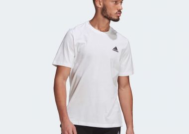 ESSENTIALS EMBROIDERED SMALL LOGO T-SHIRT ΑΣΠΡΟ - ADIDAS PERFORMANCE - 