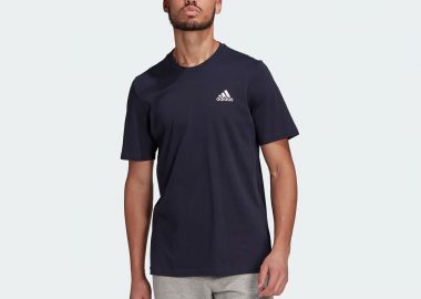 ESSENTIALS EMBROIDERED SMALL LOGO T-SHIRT ΜΠΛΕ - ADIDAS PERFORMANCE - 