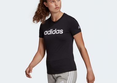 ESSENTIALS SLIM LOGO T-SHIRT ΜΑΥΡΟ - ADIDAS PERFORMANCE - 