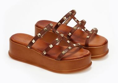 Estil Δερμάτινα flatforms με τρουκς - 84 - Ταμπά - Estil - 