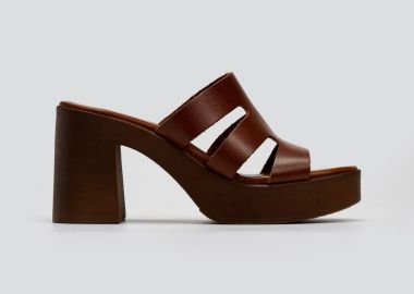 Estil Δερμάτινα Mules με κοψίματα - 1805 - Ταμπά - Estil - 