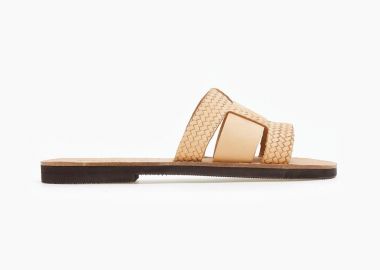 Estil Δερμάτινα σανδάλια πλεκτό σχέδιο - 085 (nubuck) - Φυσικό - Estil - 
