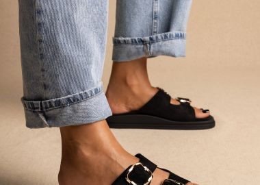 Estil Flatform Σανδάλια - 1824 & 26NK-1824 - Μαύρο Σουέτ - Estil - 