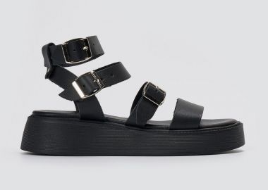 Estil Flatform Σανδάλια - 26NK-1712 - Μαύρο Ματ - Estil - 