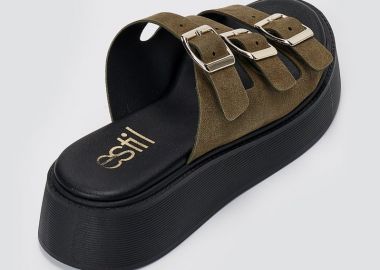 Estil Flatform σανδάλια - 26NK-1721 - Λαδί Σουέτ - Estil - 