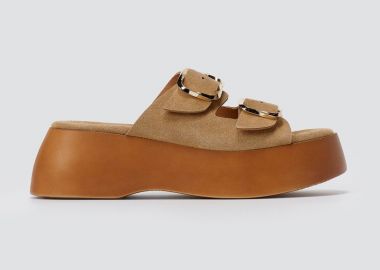 Estil Flatform σανδάλια - 26NK-H2215 - Beige Suede - Estil - 
