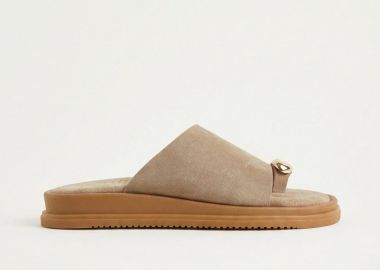 Estil Flatform σανδάλια με δαχτυλίδι δακτύλου - 26NK-1821 - Taupe Σουέτ - Estil - 
