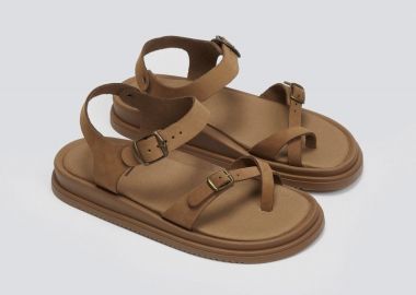 Estil Σανδάλια nubuck με λουράκι - Φ-132 - Camel - Estil - 