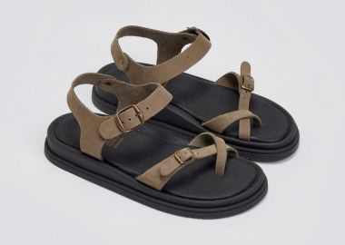 Estil Σανδάλια nubuck με λουράκι - Φ-132 - Λαδί - Estil - 