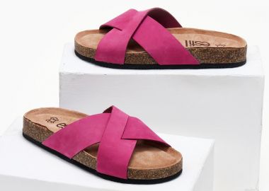 Estil Suede ανατομικά σανδάλια - 22 (καστόρι) - Ματζέντα - Estil - 