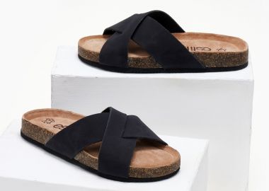 Estil Suede ανατομικά σανδάλια - 22 (καστόρι) - Μαύρο - Estil - 