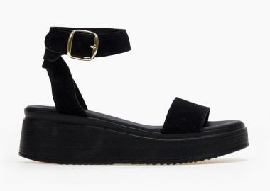 Estil Suede flatforms με μπαρέτα - NK--1403 - Μαύρο - Estil - 