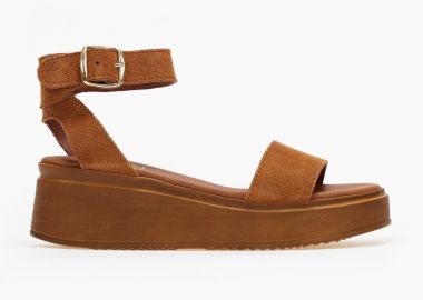 Estil Suede flatforms με μπαρέτα - NK--1403 - Ταμπά - Estil - 