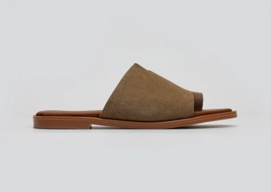 Estil Suede σανδάλια ασύμμετρη φάσα - 1132 (καστόρι) - Taupe - Estil - 