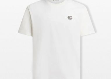 ETRO Ανδρικό Λευκό Printed Cotton T-Shirt - ETRO - 