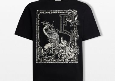 ETRO Ανδρικό Μαύρο Placed Print T-Shirt - ETRO - 