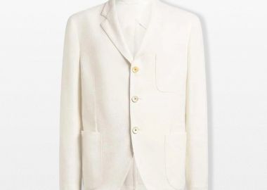 ETRO Ανδρικό Μπεζ Single Breasted Basketweave Blazer - ETRO - 
