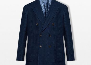 ETRO Ανδρικό Μπλε Double Breasted Tailored Blazer - ETRO - 