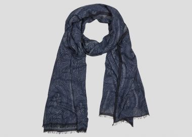 ETRO Ανδρικό Μπλε Paisley Scarf - ETRO - 