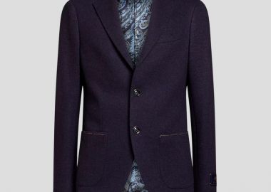 ETRO Ανδρικό Μπλε Single-Breasted Blazer - ETRO - 