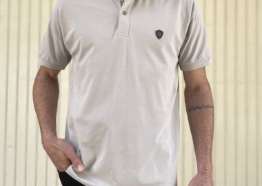 Everbest ανδρική γκρι πικέ Polo μπλούζα Plus Size 242833G - Everbest - 