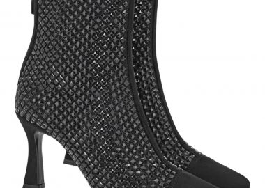 Exe Shoes Γυναικεία Μποτάκια 700-222 Μαύρο Καστόρι Μαύρο Στράς V37002224A93 - EXE - 