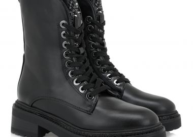 Exe Shoes Γυναικεία Μποτάκια Αρβυλάκια 71S-548 Μαύρο Στράς T371S5483B52 - EXE - 