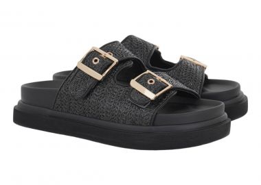 EXE Shoes Γυναικεία Παντόφλας FLATFORMS 03R-232 Μαύρο Ψάθα U403R2322H23 - EXE - 