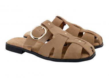 Exe Shoes Γυναικεία Παπούτσια FLATS MULES 03R-351 Μπέζ Σκούρο Καστόρι W403R351138Z - EXE - 