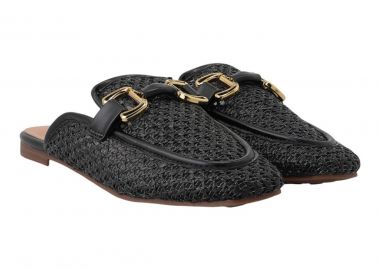 Exe Shoes Γυναικεία Παπούτσια MULES 71S-921 Μαύρο Ψάθα W471S9211H23 - EXE - 