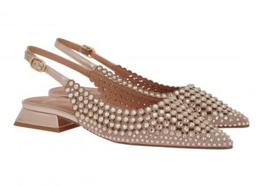 Exe Shoes Γυναικεία Παπούτσια SLINGBACK HILLLARY-141 700-141 Πλατίνα Στράς W47001411Z36 - EXE - 