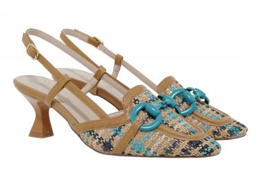 EXE Shoes Γυναικεία Παπούτσια SLINGBACK Mules 700-500 ΚΑΜΗΛΟ AQUA ΠΛΕΚΤΟ U470050038K1 - EXE - 