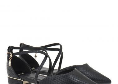 Exe Shoes Γυναικείες Γόβες -Μπαλαρίνες 700-082 Μαύρο Φίδι Ματ T17000821K87 - EXE - 