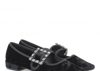 Exe Shoes Γυναικείες Γόβες -Μπαλαρίνες 85L-013 Μαύρο Βελούδο T185L0131016 - EXE - 