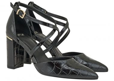 Exe Shoes Γυναικείες Γόβες 700-288 Μαύρο Κροκό Ματ V1700288497N - EXE - 